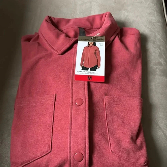 Mondetta Cozy Warm Fleece Button Up Shirt Jacket Medium - Picture 8 of 15